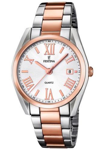Festina Multifunction Women Watches FES F16795/1 Silver Rose Gold Stainless Steel