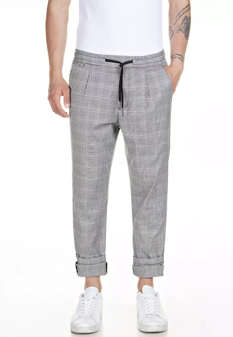 Buy REPLAY Slim Checked Smart Trousers 2024 Online
