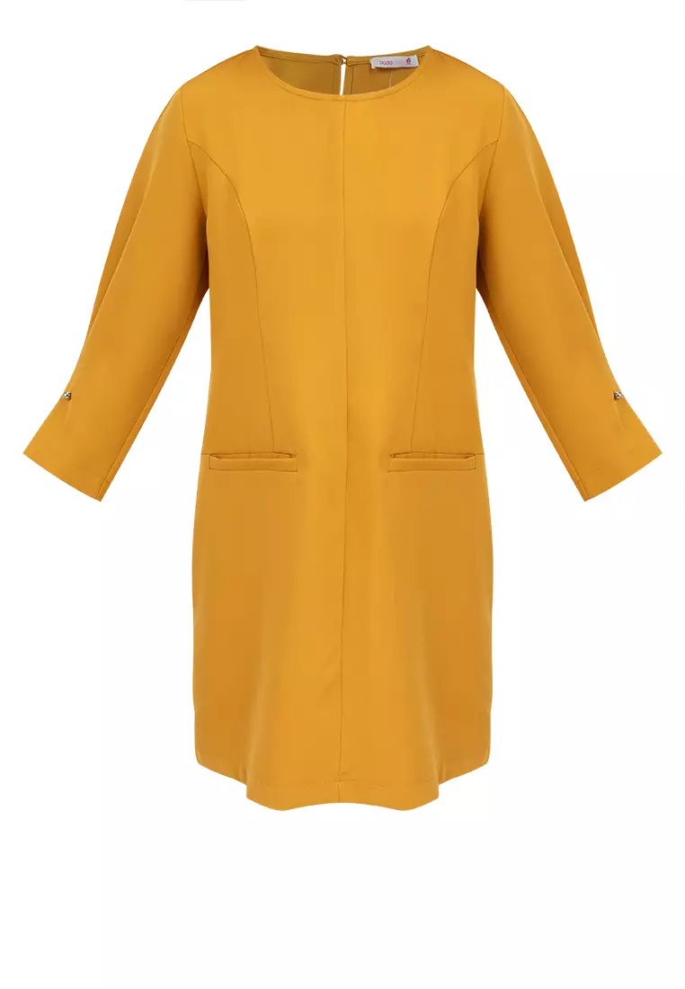 Delma Tucked Sleeves Dress