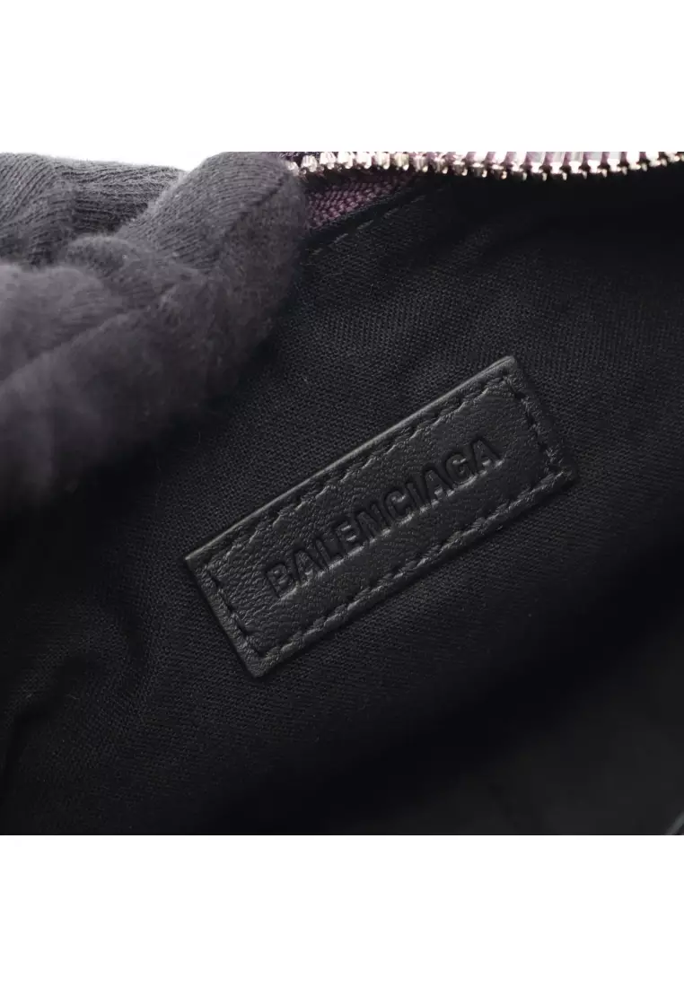 Pre-Loved BALENCIAGA LE CAGOLE XS Le Cagoule Shoulder bag leather purple