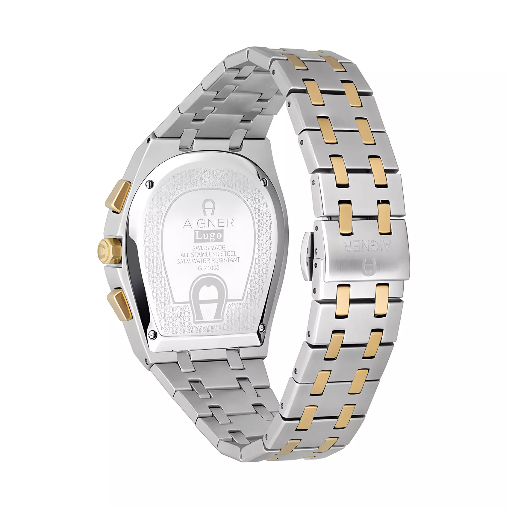 AIGNER - Jam Tangan Pria - White Dial Dual Tone Stainless Steel - ARWGI2100302