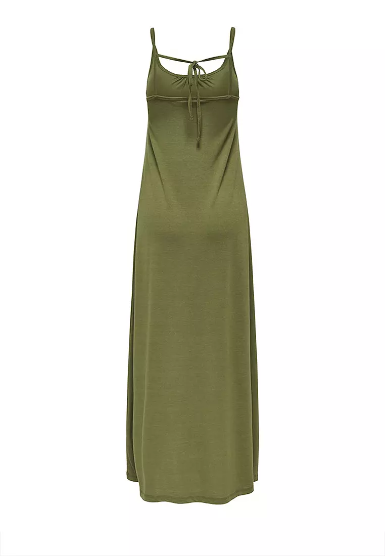 Sleeveless Back Tie Jersey Dress