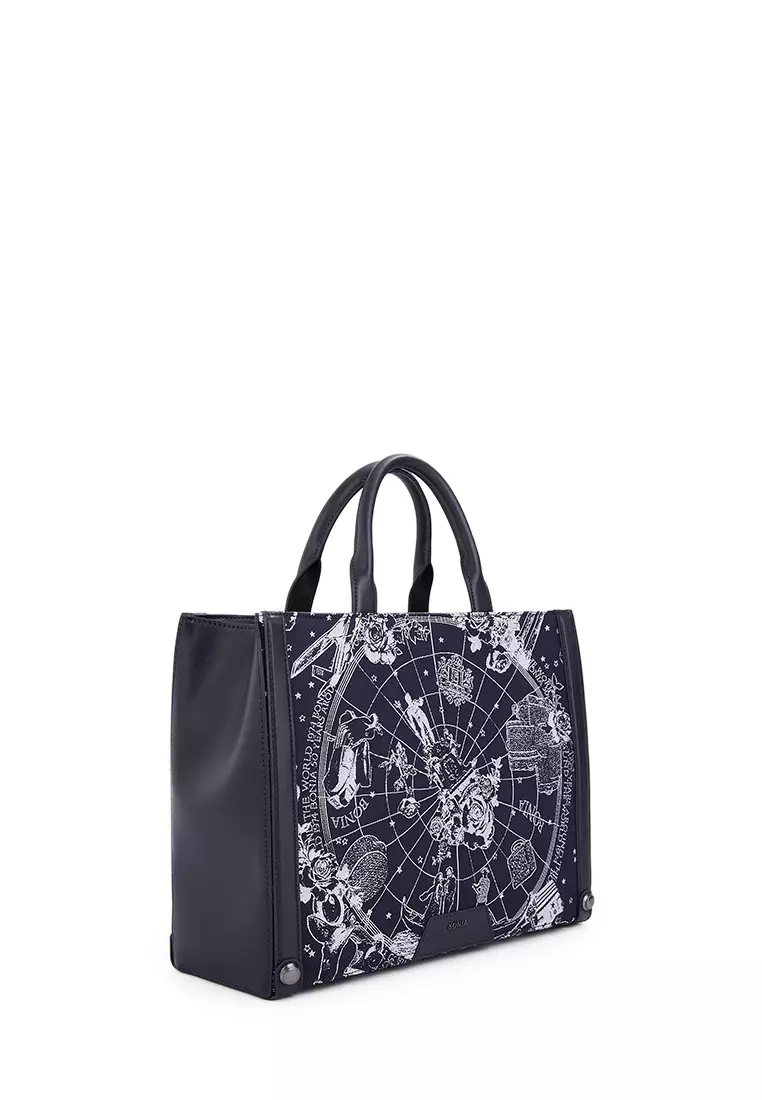 Navy Blue Monde Tote Bag