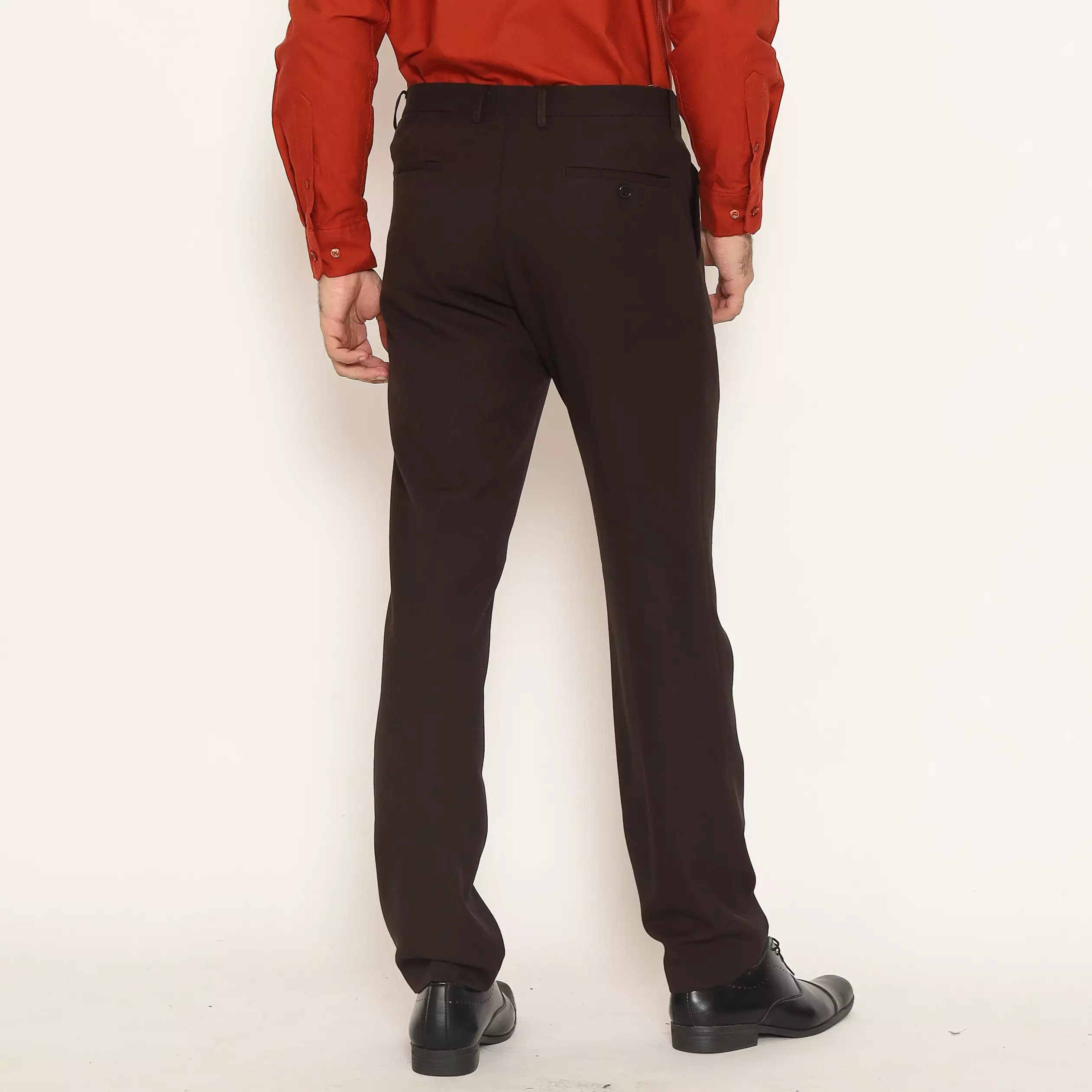 Lawell Celana Bahan Pria Slim Fit –Celana Kerja Formal 4 Way Stretch Premium Warna Dark Brown | L-WORD-SF