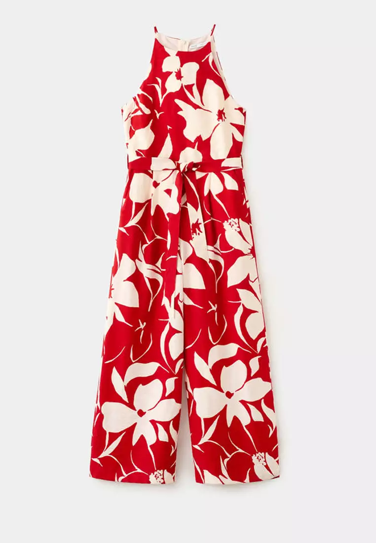 Floral Print Jumpsuit With Belt