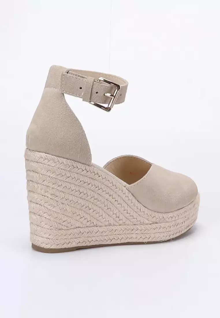 11CM Buckle Strap Suede Wedge Espadrilles HB0406121
