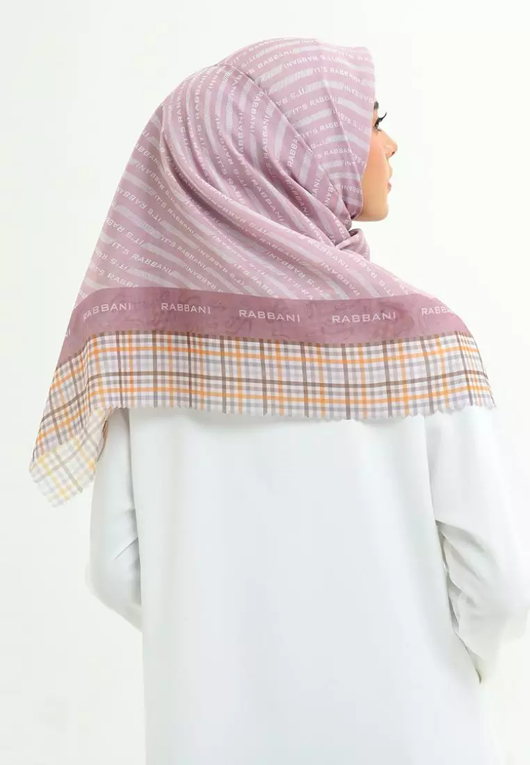 Rabbani - Kerudung Segi Empat Motif Tetra Biani H0 - Rose