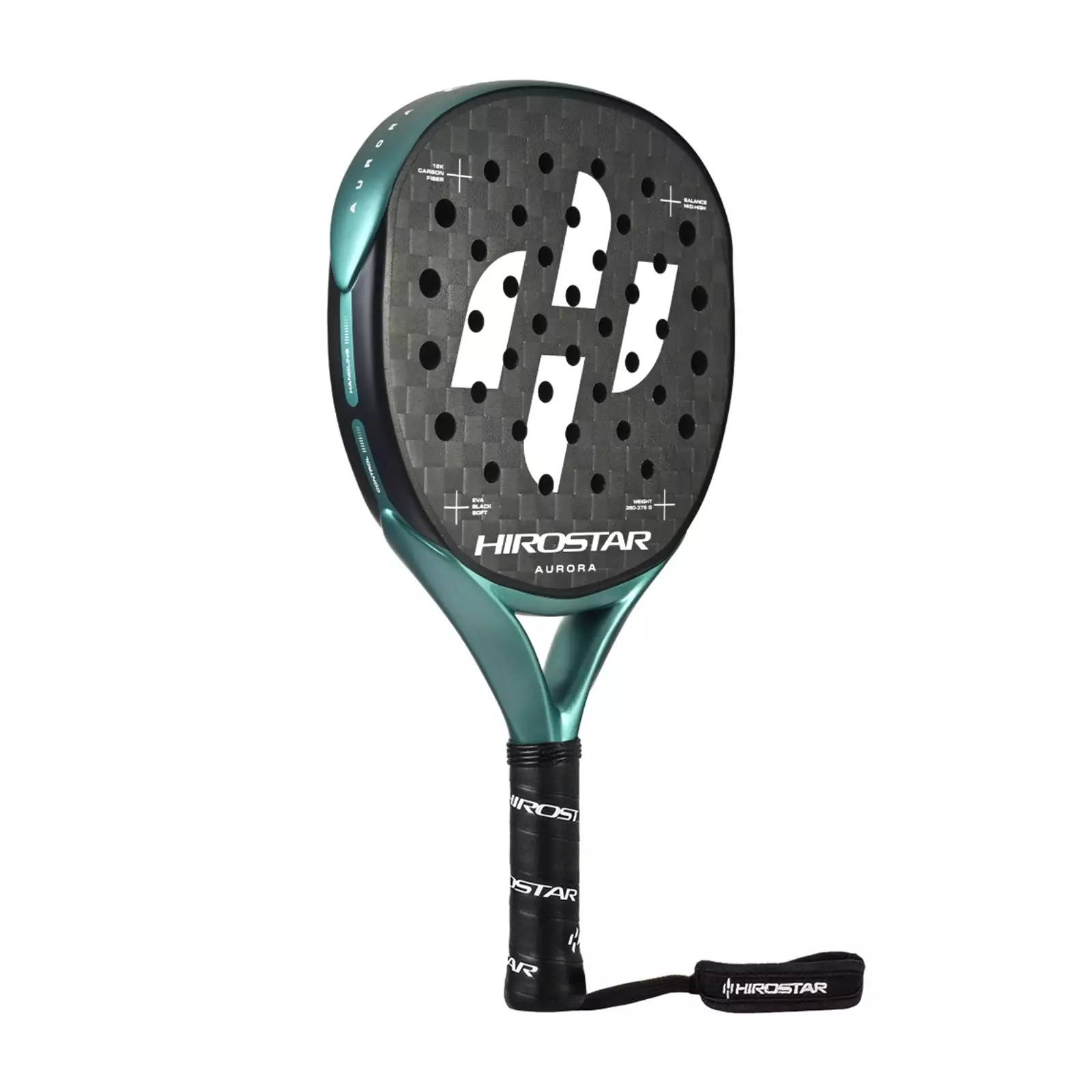 Raket Padel HIROSTAR Aurora 360-375g Deep Green Black