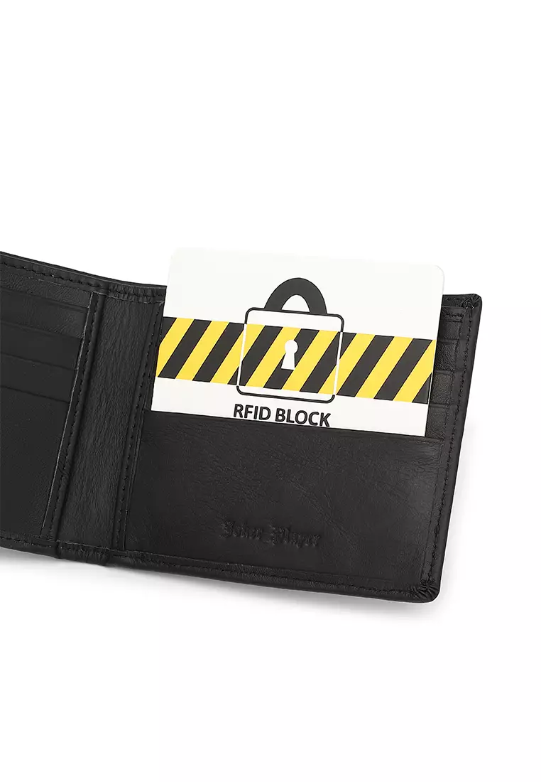 Men's Genuine Leather RFID Blocking Wallet  (Dompet Pria Kulit Genuine RFID Blocking) - Hitam