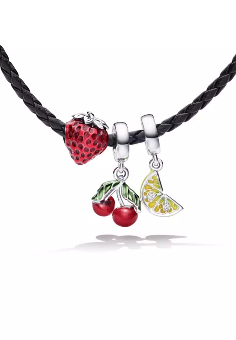 Pandora braided leather necklace store