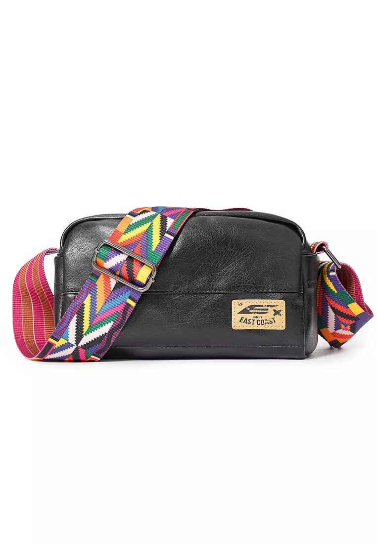 Buy Lara Unisex Colored Strap Messenger Crossbody Couple Bag With Retro