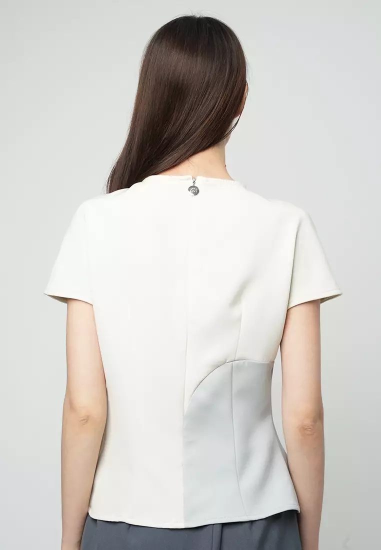 Keziah Tonal Top with Gathered side