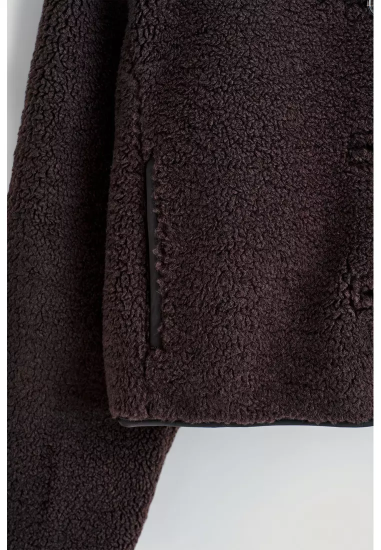 FUNNEL-NECK TEDDY JACKET