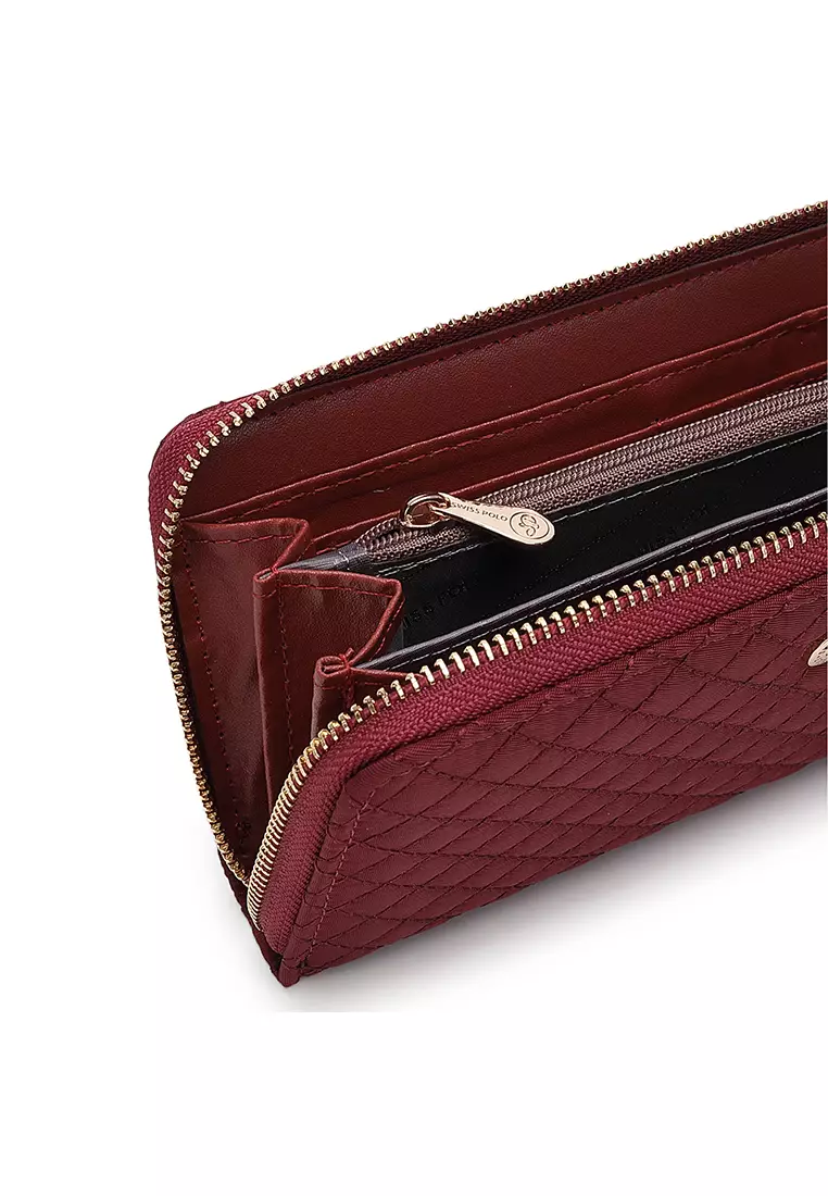 Women Quilted Long Purse / Wallet - Red