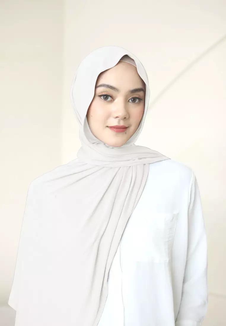 Pashmina Meleyot Basic Tencel Premium - Baby Powder
