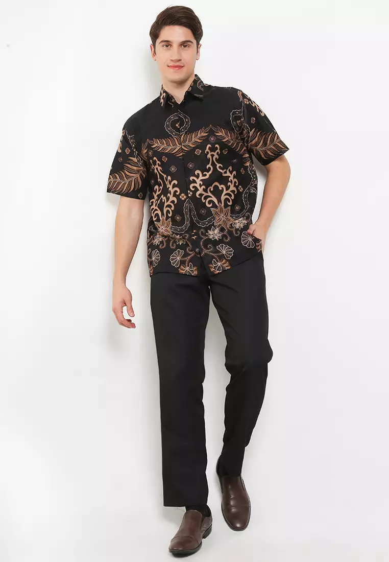 Akssa Kemeja Batik Exclusive Premium Pria Casual Modern Lengan Pendek
