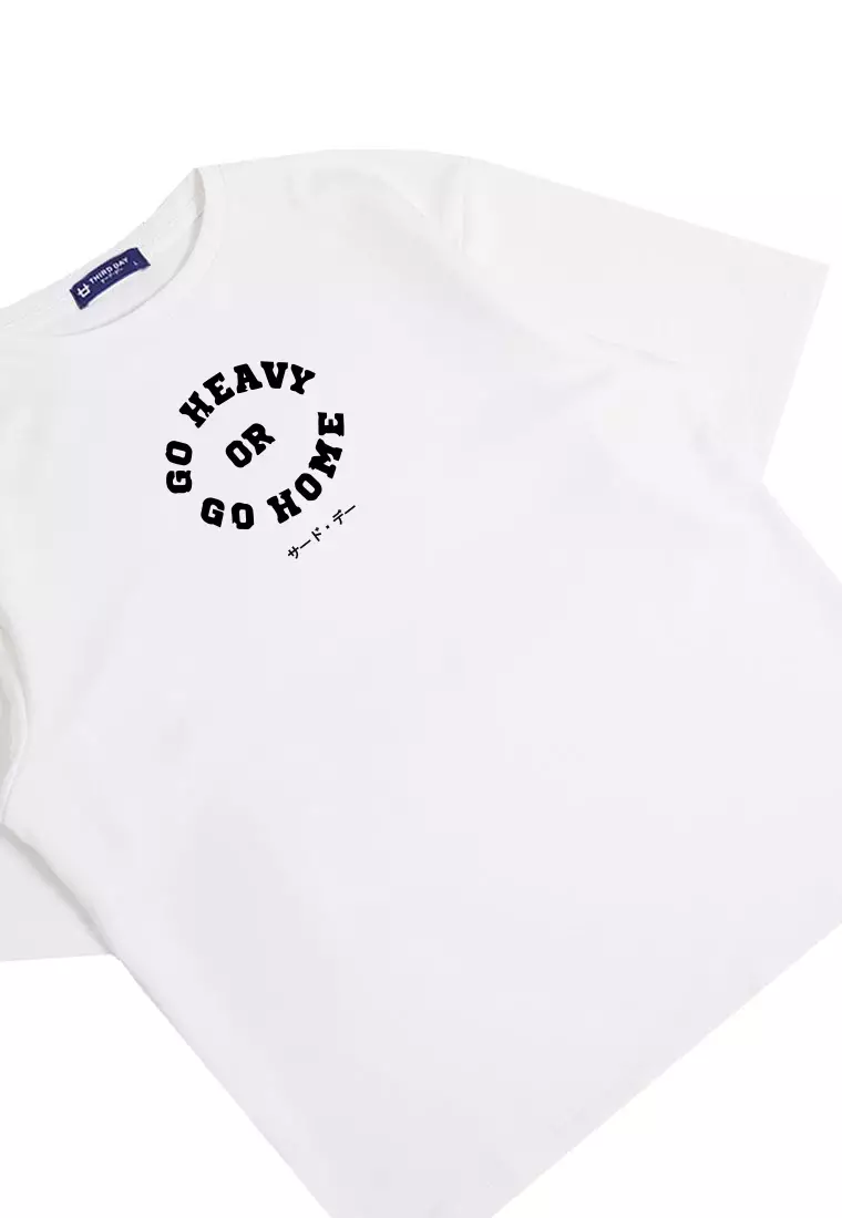 MTW66 Kaos Oversize Gym Bahan Tebal Scubalux "go heavy" putih