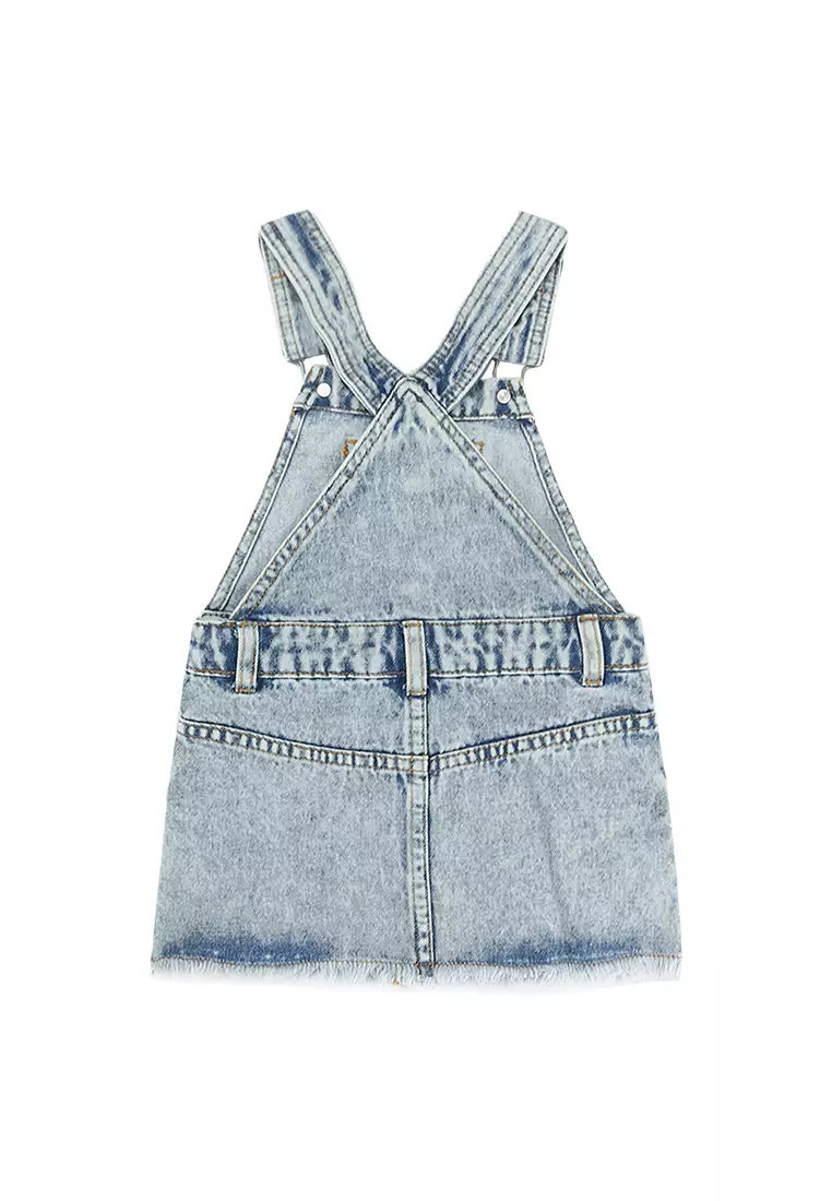 Light denim pinafore dress top