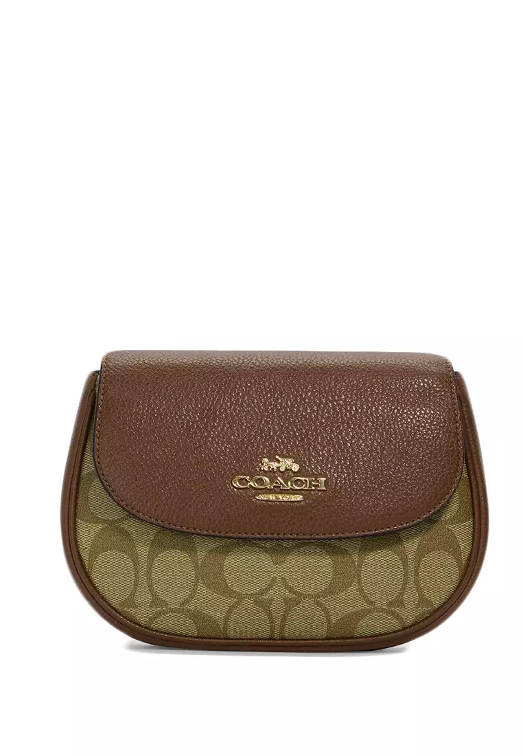 Buy Coach Coach Saddle Belt Bag In Signature Canvas Brown 2024