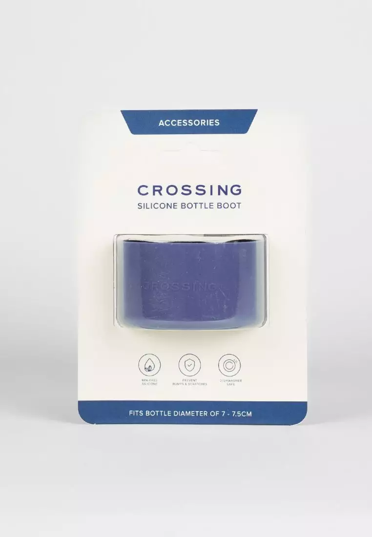 Crossing Silicone Water Bottle Boot - Fits Diameter 7-7.5cm (550ml) Blistered Pack - Dark Blue