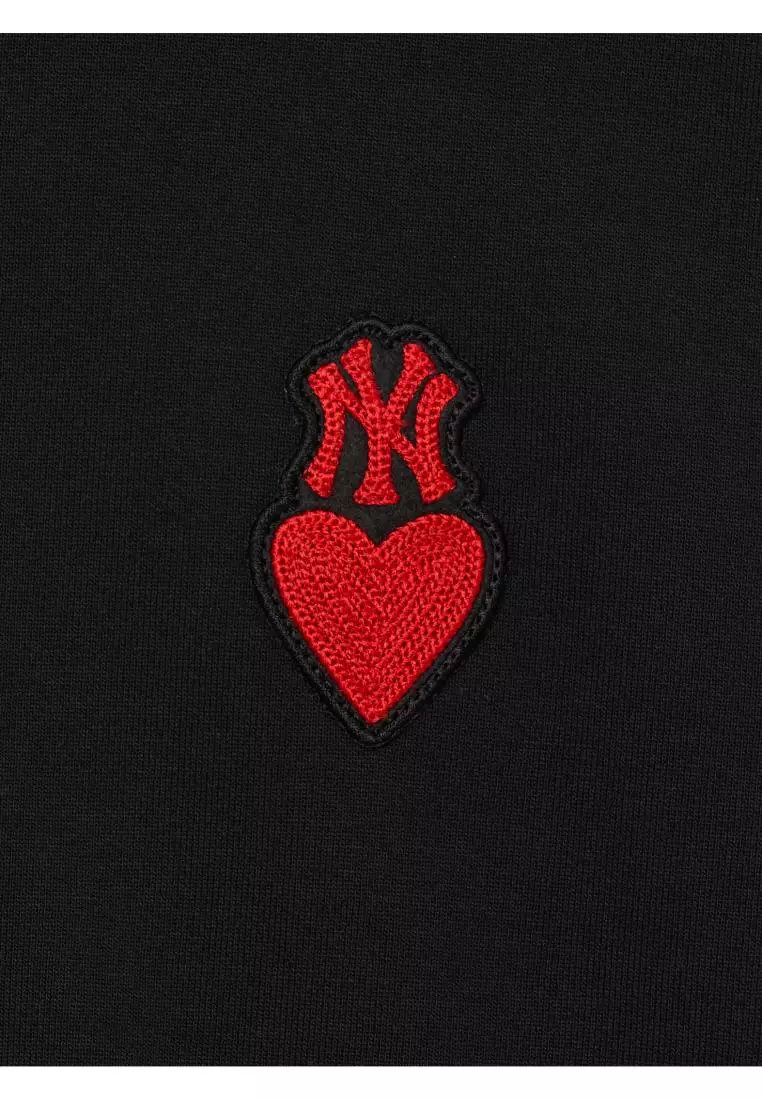 WOMEN HEART CROP SWEATSHIRTS NEW YORK YANKEES