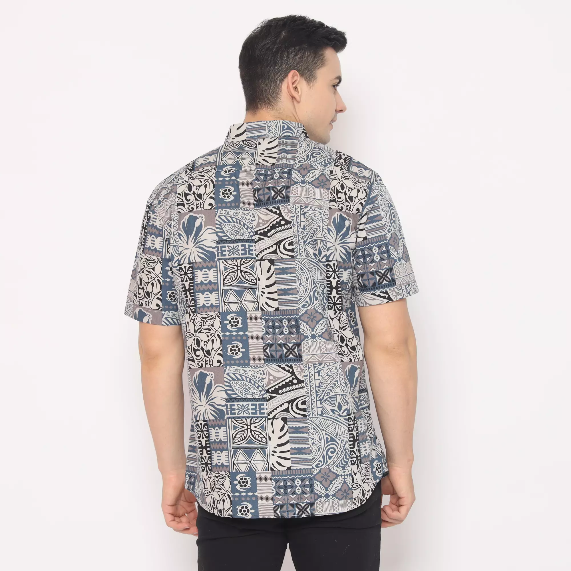 Platini Kemeja Hawai Pria Lengan Pendek Abu 132106