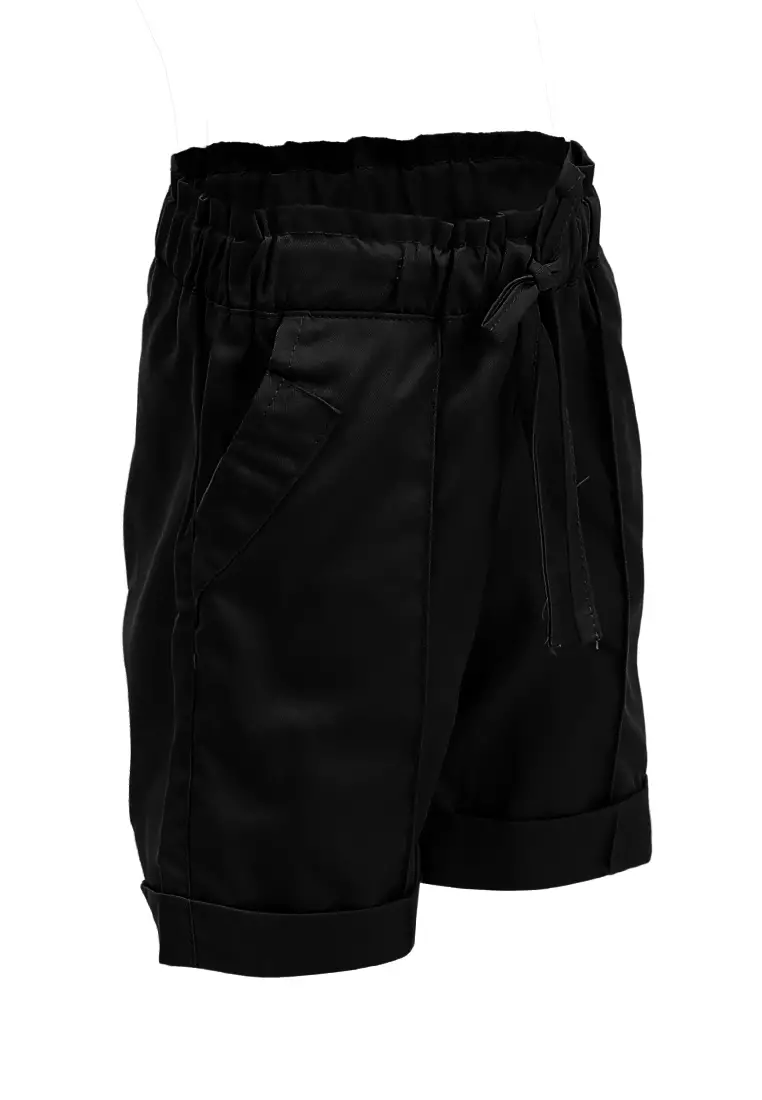 Milly Celana Pendek Anak Perempuan Motif Polos Kids Hotpants Variasi Tali Material Cotton ORIGINAL - Black