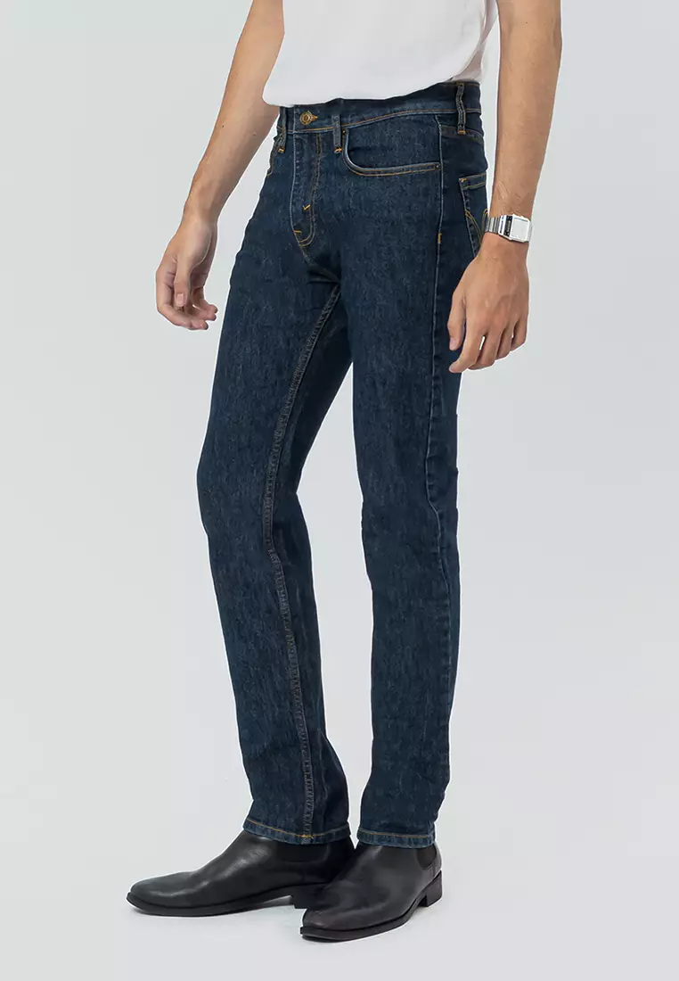 802 Slim Fit Twill Stretched Jeans NAVY Celana Denim Pria