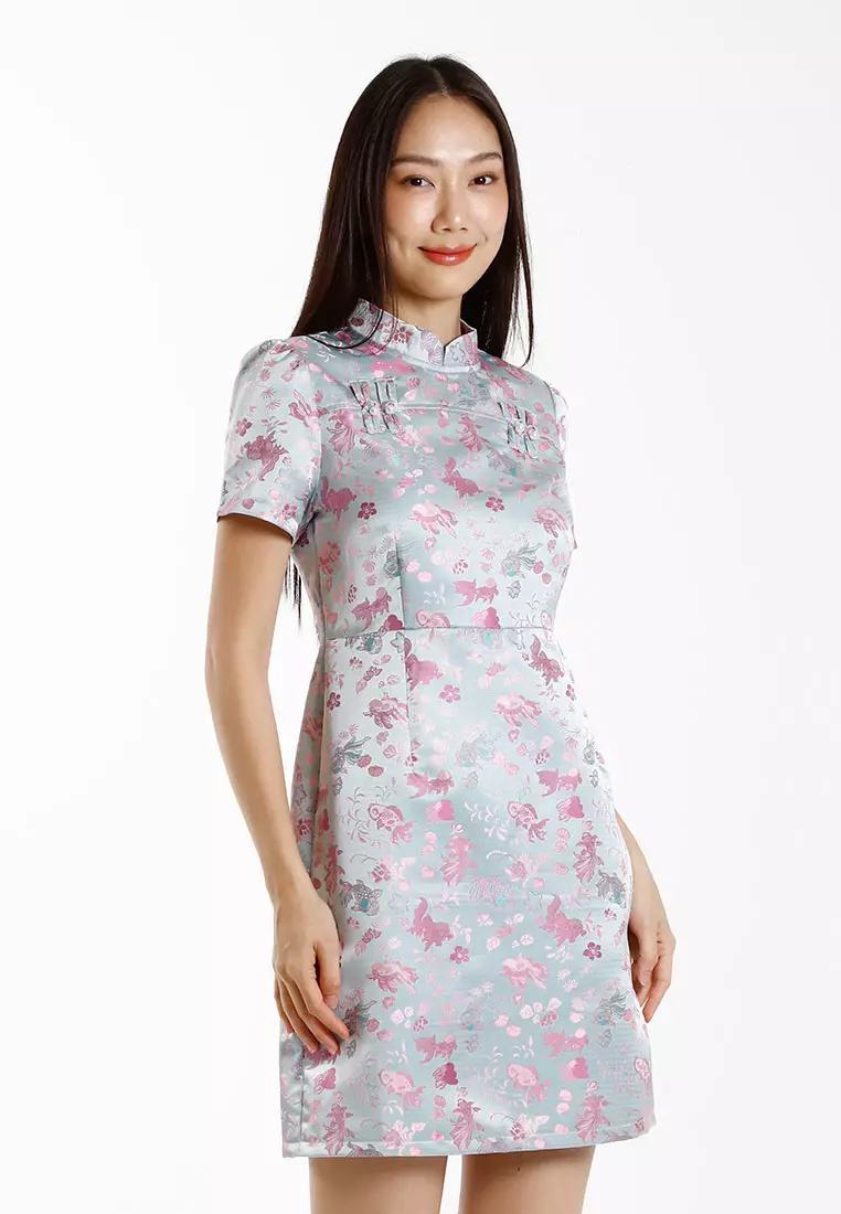 Buy FOREST Forest Jacquard Cheongsam Mother and Daughter Cheongsam Set ...