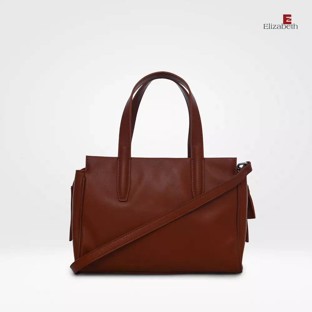 Tas Elizabeth Genuine Leather Handbag 0720-0477 Brickred