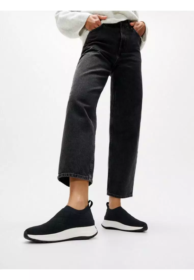 F-Mode Flow Quilted-Knit Slip-On Sneakers