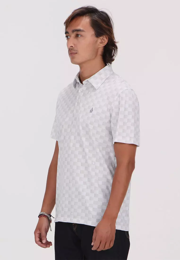 MPL CHECKERED SHORT SLEEVE POLO WHITE