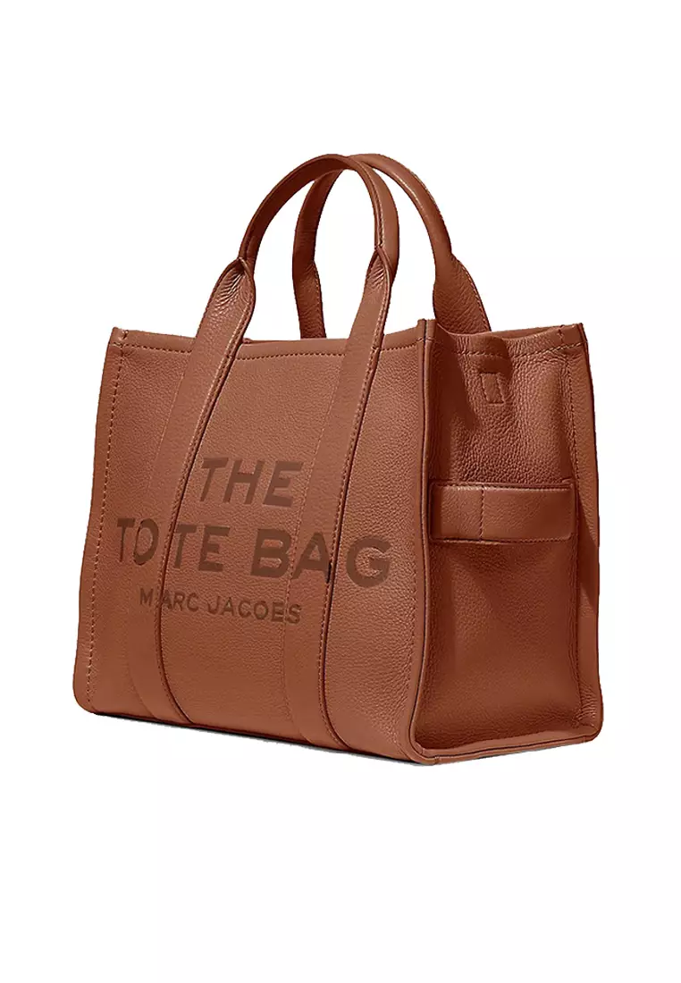 Marc Jacobs Leather The Tote Small Traveler Tote Bag Argan Oil H009L01SP21