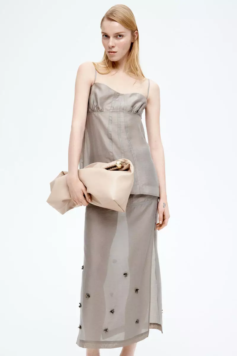 Sheer embellished skirt