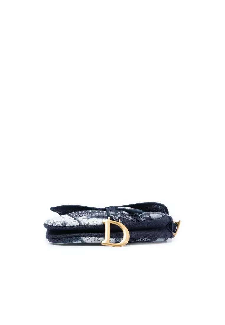 Pre-Loved Dior Canvas Embroidered Tie Dye Saddle Bag