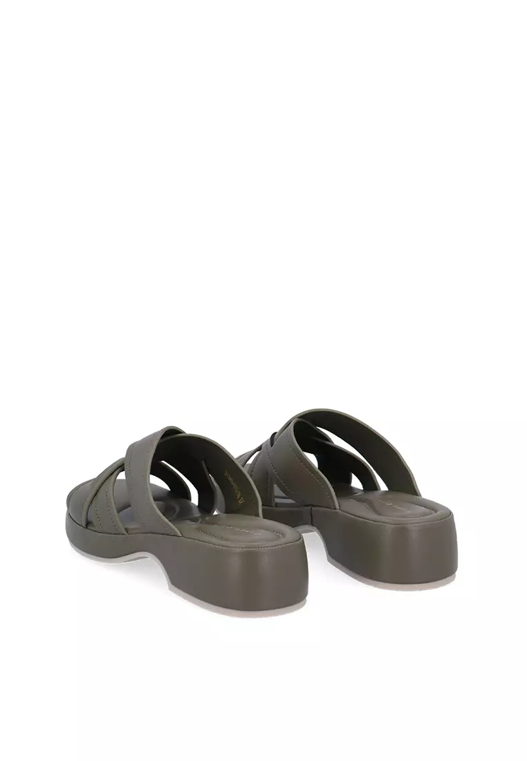 Dark Green CR Calla Wedge Sandals