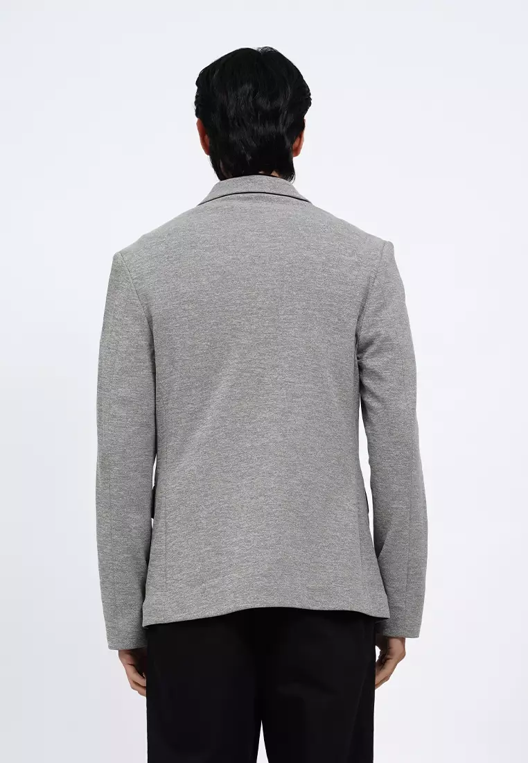 Slim Fit Half Lining Knit Blazer