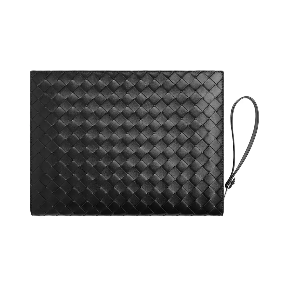 Medium Intrecciato Document Case Black