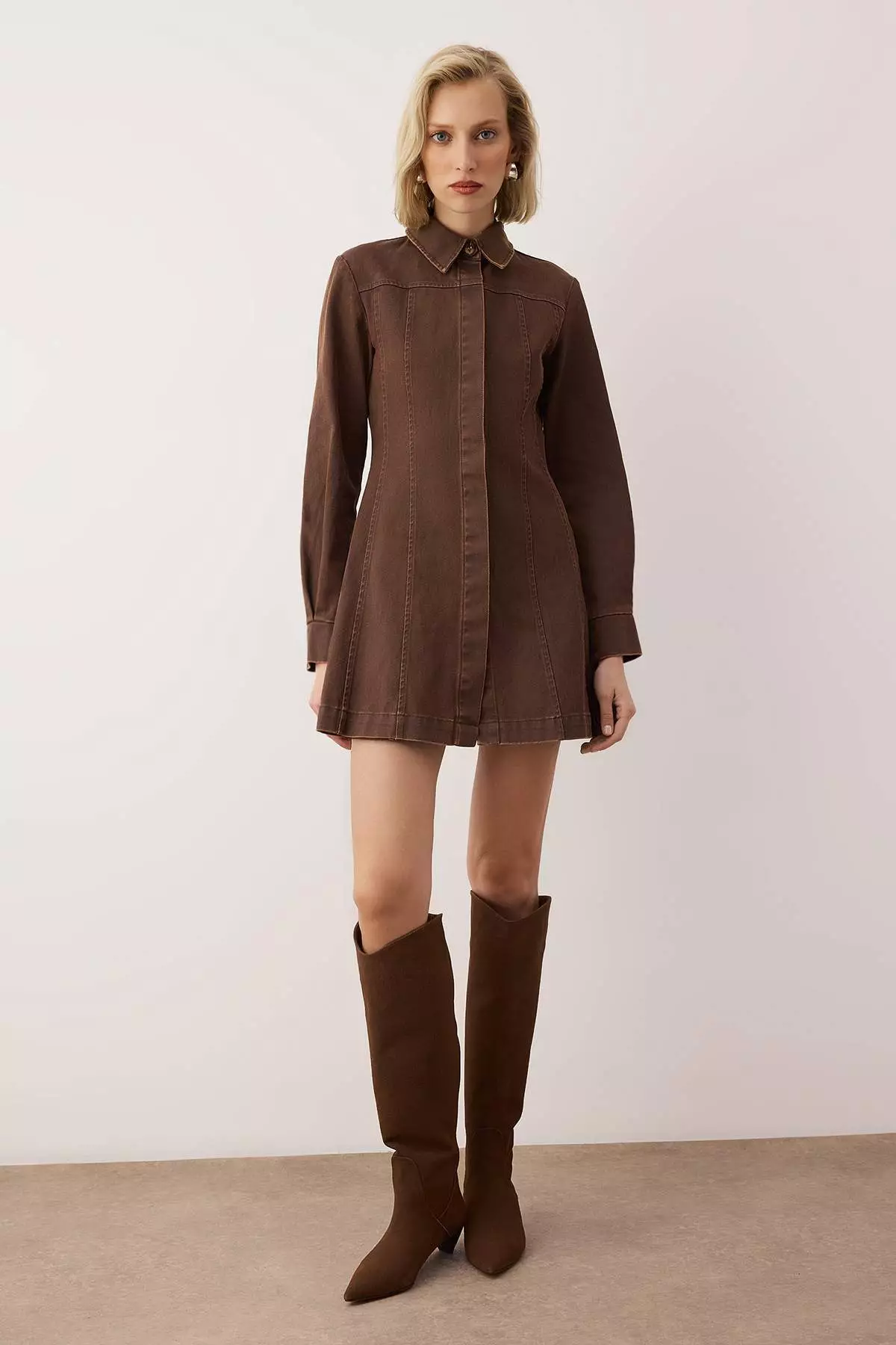 brown straight dress Buy Gia Dark Brown Straight-Fit Dress from Westside