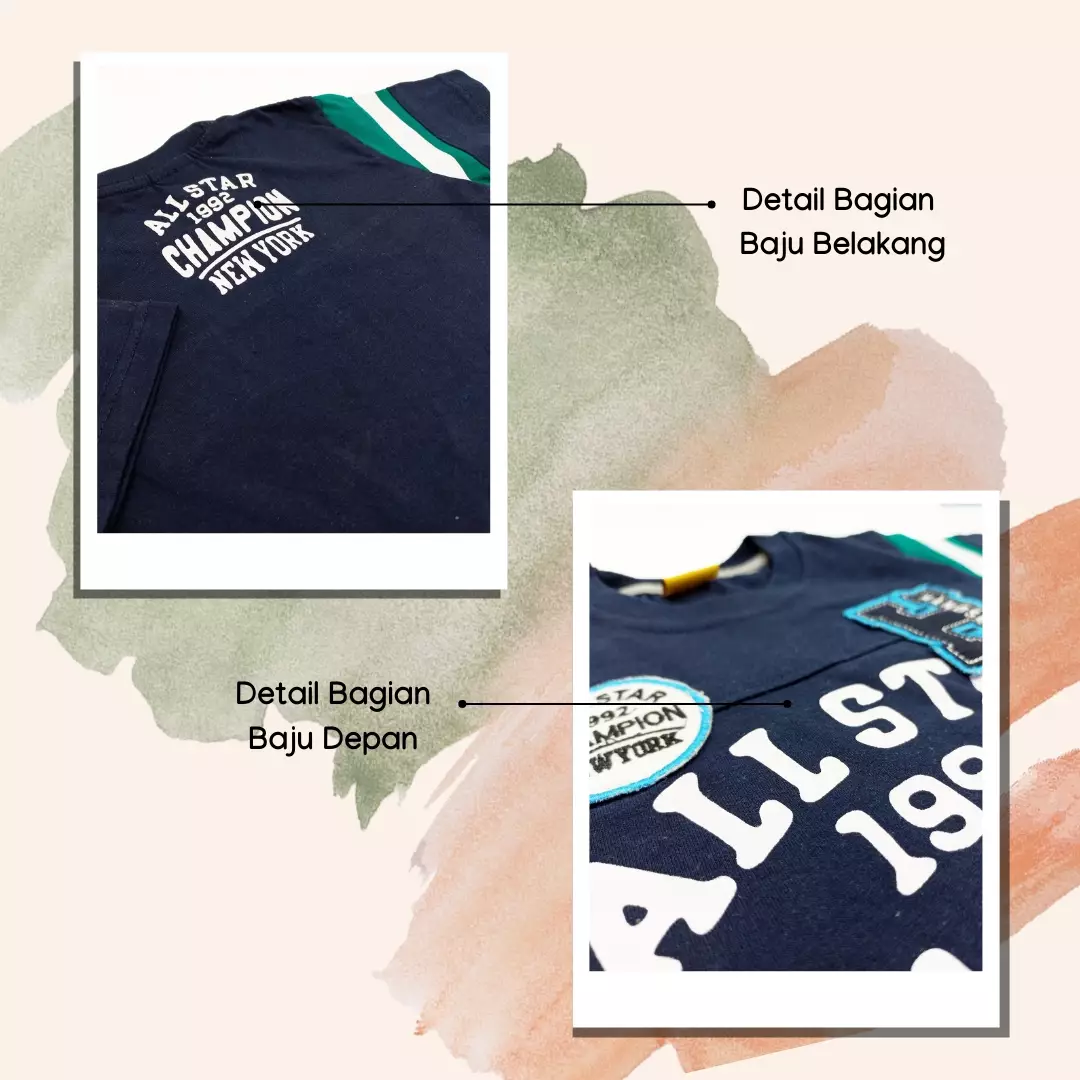 Wakakids Baju Anak Laki Laki Atasan Kaos Usia 3 Tahun Hingga 9 Tahun Motif All Star New York 3894 Merah SKATS