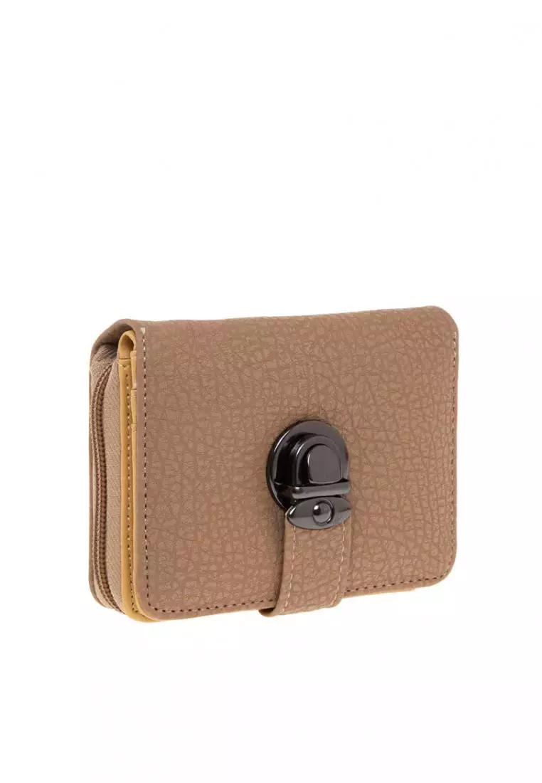 Beril Dompet Wanita Design Simple Card Wallet Premium Quality - Camel