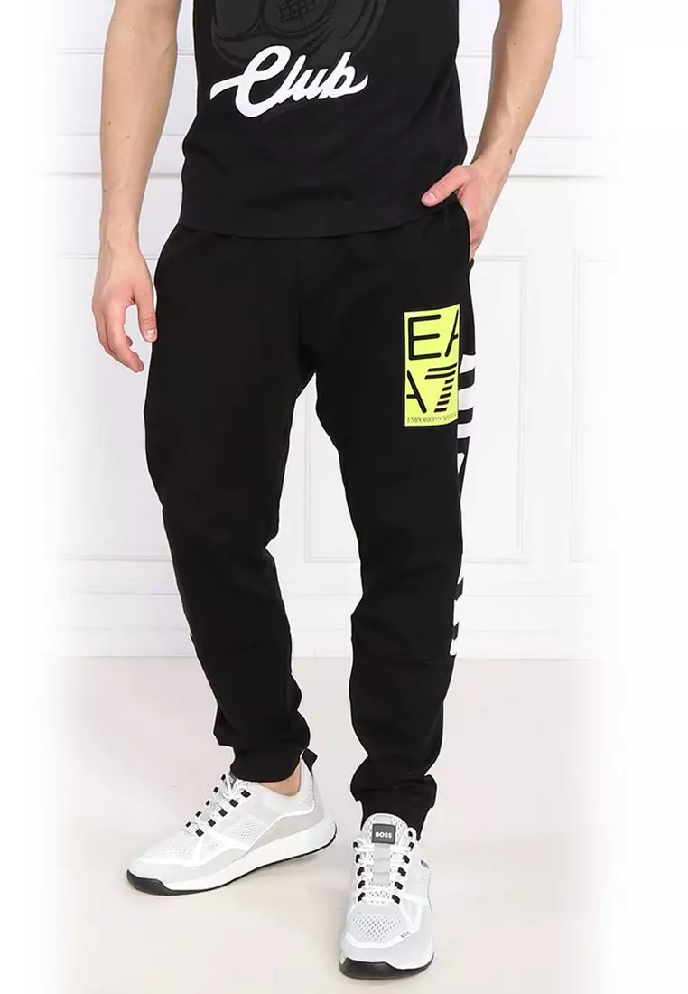 Ea7 black joggers discount