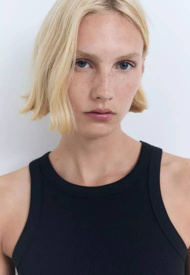 Ribbed Cotton-Blend Top