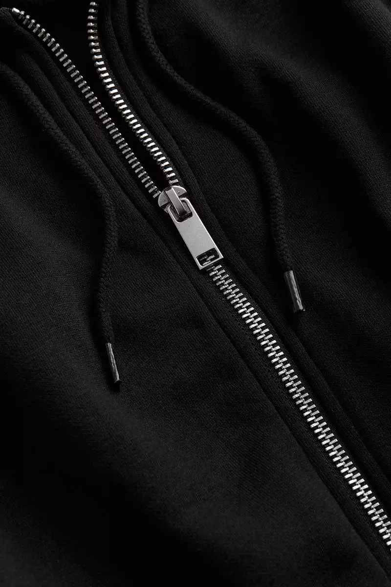 Cropped zip-through hoodie