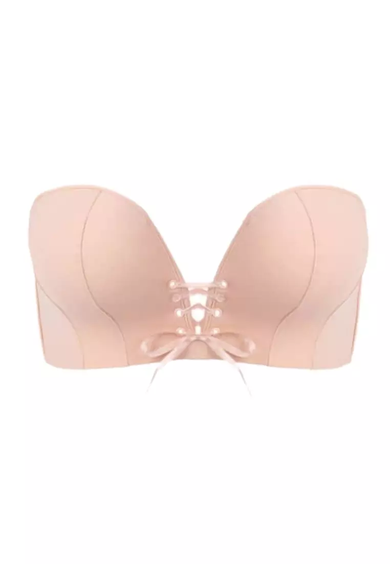 Love Knot Strapless Push Up Bra with Drawstring and Detachable