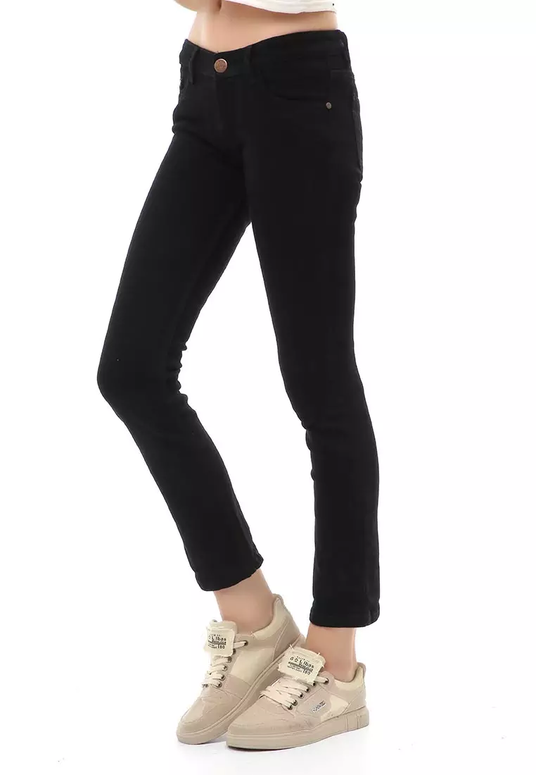 Jourel Long Pants Celana Panjang Jeans Cutbray Wanita Material Denim ORIGINAL - Black