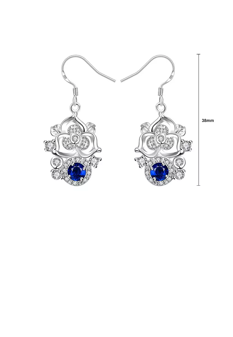 White and new arrivals blue earrings