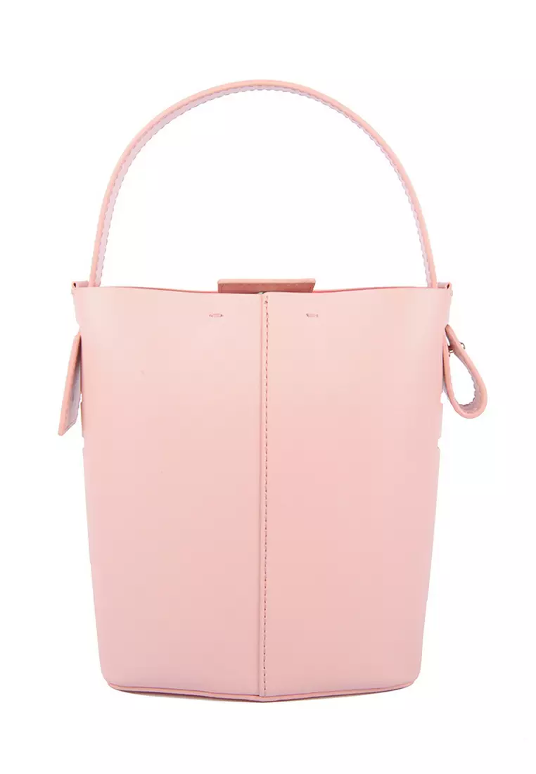 Terranova Felucca Mini Top Handle Bucket Bag in Peach/Pink Sunset