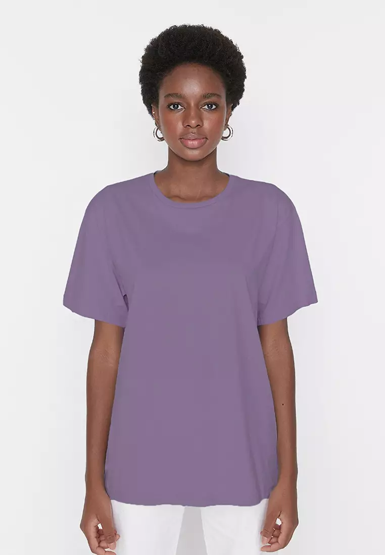 Crew Neck Boyfriend Knitted T-Shirt