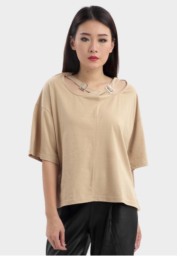 Bianca Cut Out Blouse in Mocca
